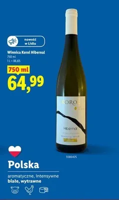 Wino białe Winnica Korol Hibernal promocja w Lidl