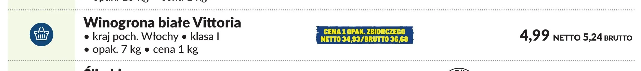 Winogrona białe Vittoria promocja w Makro