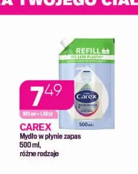 Mydło w płynie zapas Carex promocja w Drogerie Koliber