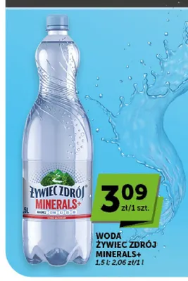 Woda niegazowana Żywiec Zdrój Minerals+ promocja w Groszek