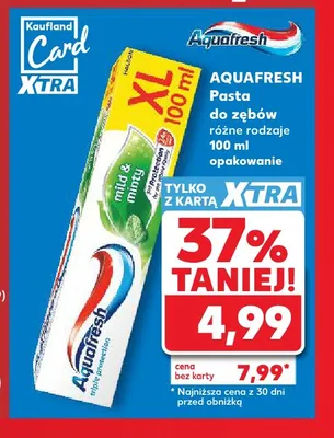 Pasta do zębów Aquafresh Triple Protection Mild & Minty promocja w Kaufland