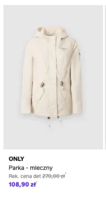 Parka mleczny ONLY promocja w Lounge by Zalando