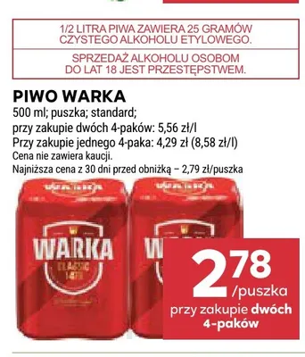 Piwo Warka Classic promocja w Stokrotka