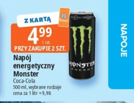 Napój energetyczny Monster promocja w Leclerc