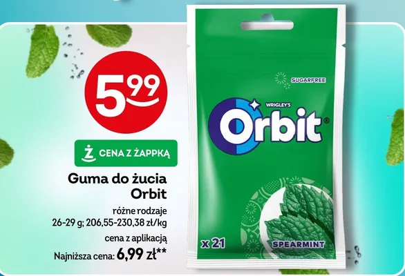 Guma do żucia Orbit różne rodzaje promocja w Żabka