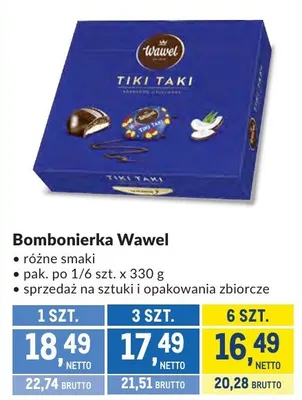 Bombonierka Wawel różne smaki promocja w Makro
