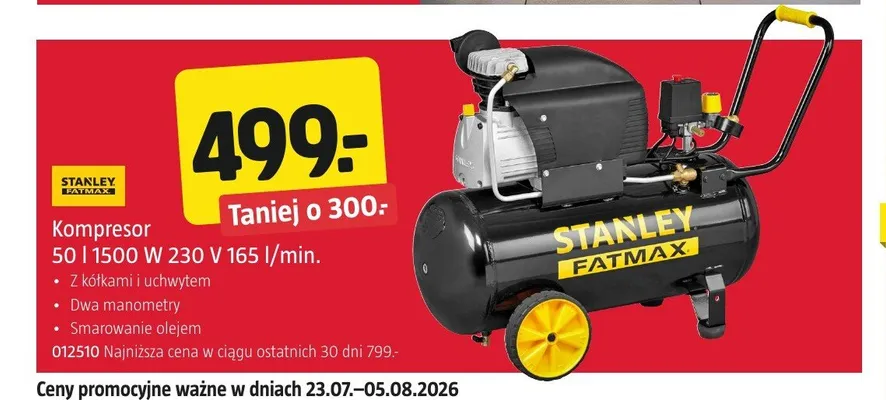 Kompresor Stanley Fatmax promocja w Jula