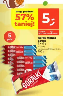 Wafelki mleczne Góralki 5-pak 45g promocja w Dealz