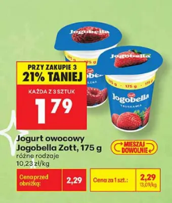 Jogurt owocowy Jogobella Truskawka promocja w Biedronka