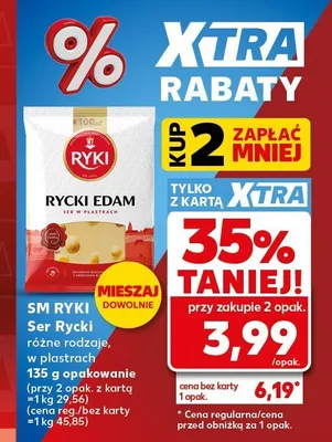 Ser Rycki Edam w plastrach promocja w Kaufland