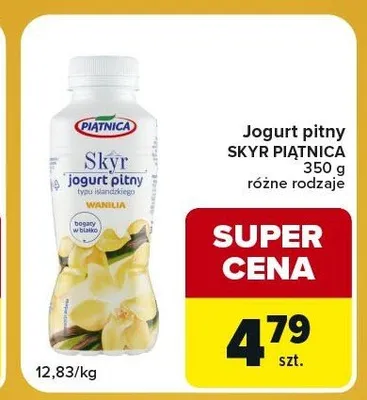 Jogurt pitny Skyr Piątnica promocja w Carrefour Express