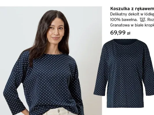 Koszulka damska z rękawem o długości 3/4 promocja w Tchibo