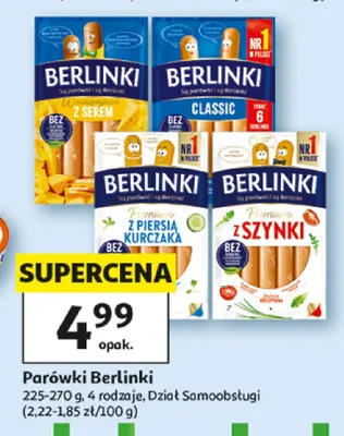 Parówki Berlinki Classic promocja w Auchan