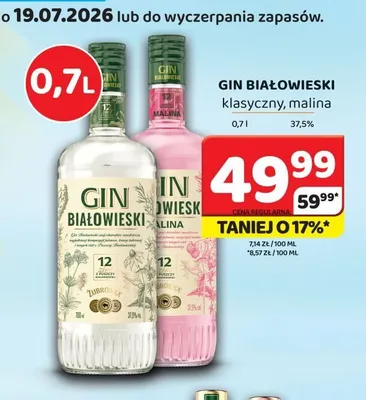 Gin Białowieski malina promocja w Delfin
