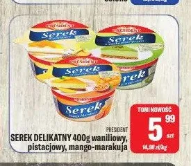 Serek delikatny Président waniliowy promocja w Tomi Markt