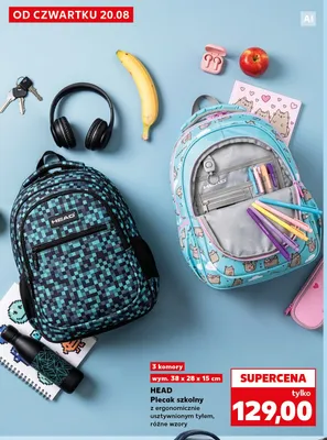 Plecak szkolny HEAD promocja w Kaufland