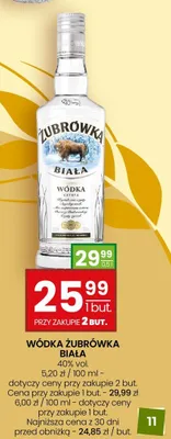 Wódka Żubrówka Biała 40% vol. promocja w Twój Market