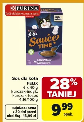 Sos dla kota kurczak-indyk, kurczak-łosoś promocja w Carrefour