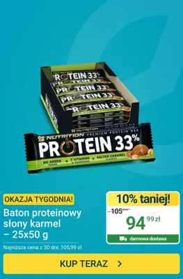 Baton proteinowy Go On Nutrition słony karmel 25-pak 50 g promocja w ERLI
