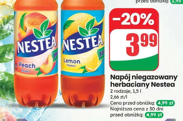 Napój niegazowany herbaciany Nestea Peach promocja w Dino