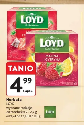 Herbata Loyd Malina i Cytryna promocja w Intermarche