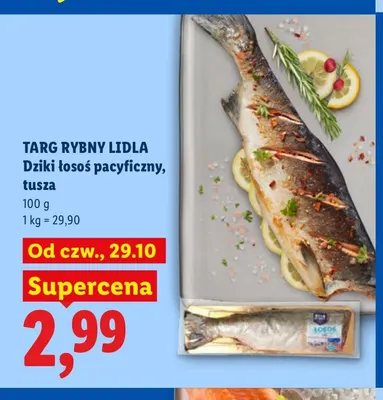 Dziki łosoś pacyficzny tusza Targ Rybny Lidla promocja w Lidl