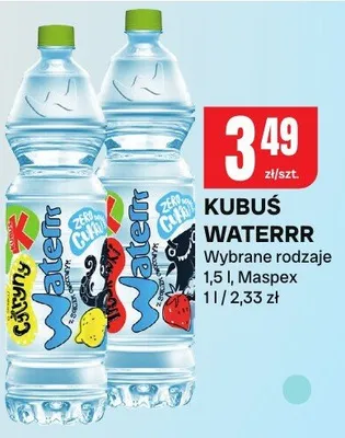 Woda Kubuś Waterrr wybrane rodzaje promocja w Chorten