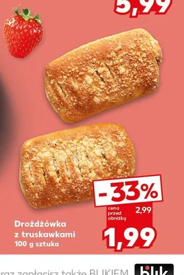 Drożdżówka z truskawkami promocja w Kaufland