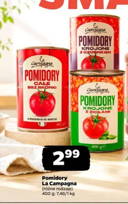 Pomidory krojone z czosnkiem La Campagna promocja w Netto