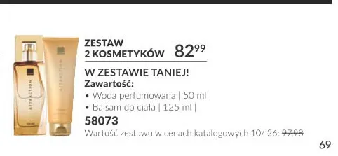 Zestaw woda perfumowana + balsam do ciała Avon Attraction dla Niej promocja w AVON