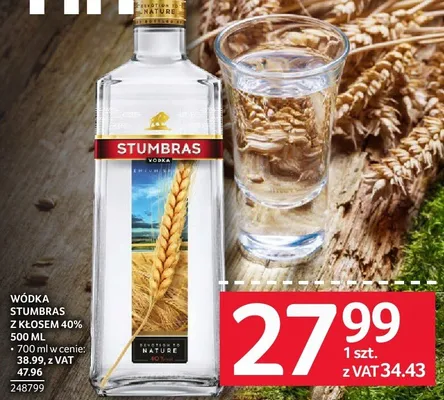 Wódka Stumbras z kłosem 40% 500 ml promocja w Selgros