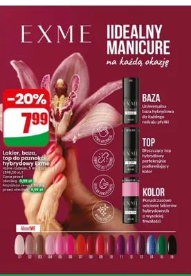 Baza do paznokci hybrydowa Exme promocja w Dino