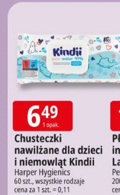 Chusteczki nawilżane dla dzieci i niemowląt Kindii promocja w Leclerc