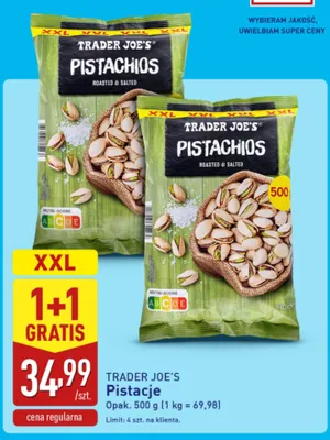 Pistacje Trader Joe's XXL promocja w Aldi