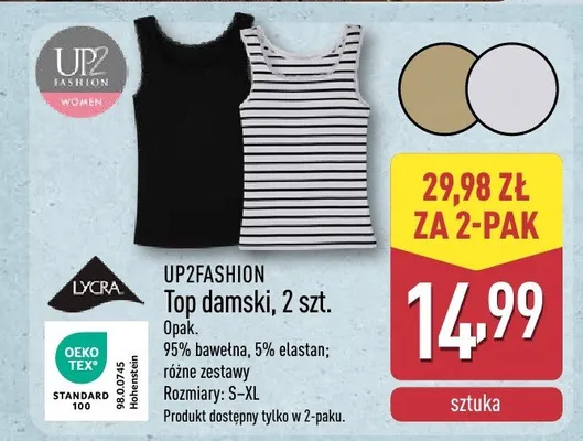 Top damski UP2Fashion 95% bawełna Rozmiary S-XL promocja w Aldi