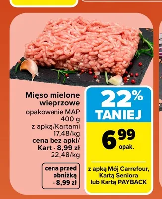 Mięso mielone wieprzowe promocja w Carrefour Market