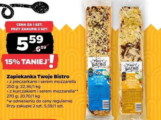 Zapiekanka z kurczakiem i serem mozzarella promocja w Netto