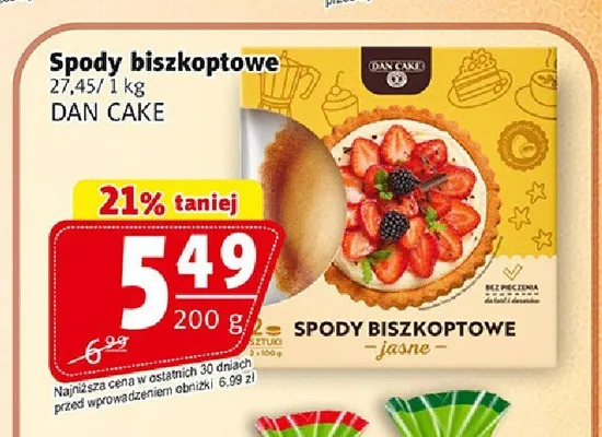 Spody biszkoptowe jasne Dan Cake promocja w Prim Market