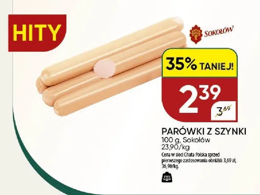 Parówki z szynki Sokołów promocja w Chata Polska