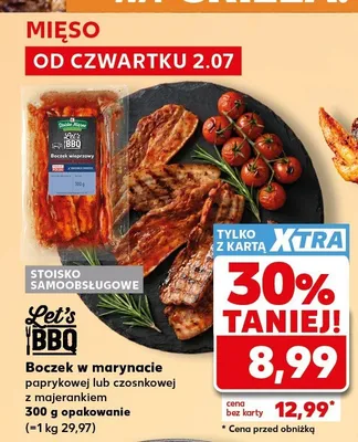 Boczek w marynacie paprykowej z majerankiem Let's BBQ promocja w Kaufland