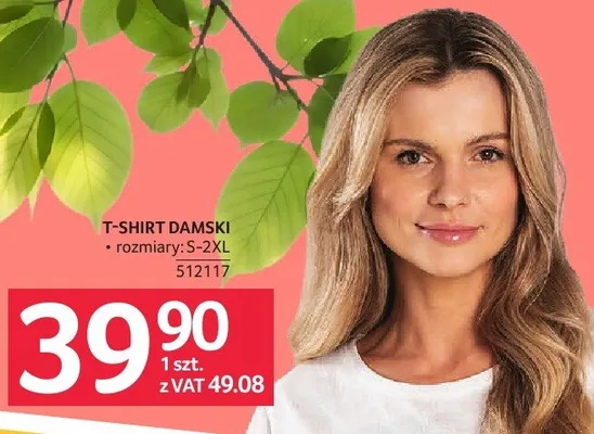 T-shirt damski, rozmiary S-XXL promocja w Selgros
