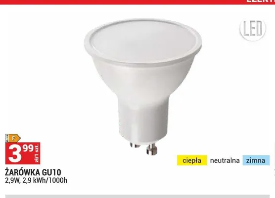 Żarówka GU10 2,9W 2,9kWh/1000h promocja w Merkury Market