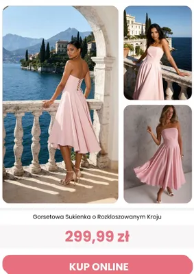 Sukienka gorsetowa o rozkloszowanym kroju Reneé promocja w Renee
