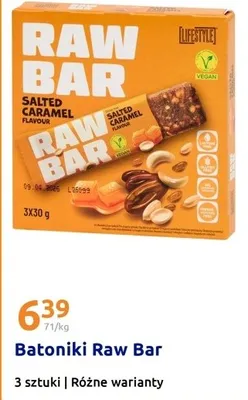 Batoniki Raw Bar Salted Caramel Flavour 3 sztuki Różne warianty promocja w Action