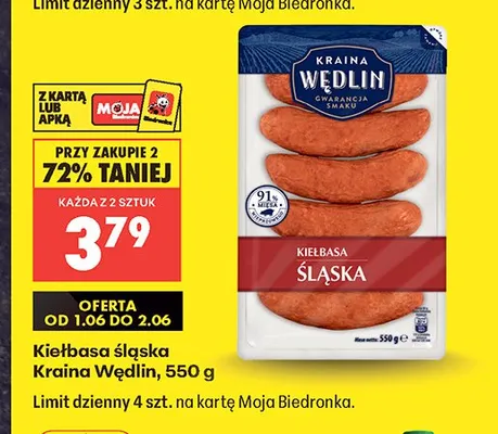 Kiełbasa śląska Kraina Wędlin promocja w Biedronka