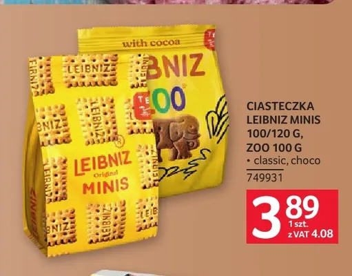 Ciasteczka Leibniz Zoo choco promocja w Selgros