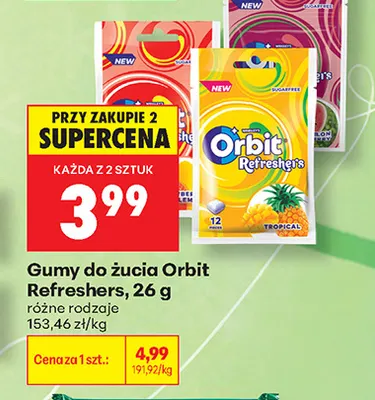 Gumy do żucia Orbit Refreshers promocja w Biedronka