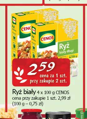 Ryż biały 4-pak Cenos promocja w CEZAR Delikatesy