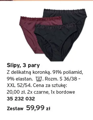 Slipy 3-pak promocja w Tchibo