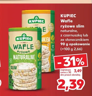 Wafle ryżowe slim z czarnuszką Kupiec promocja w Kaufland